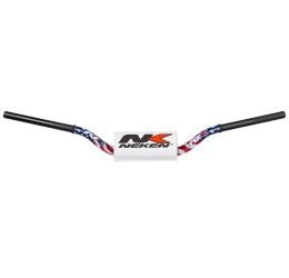 Neken Radical Design Handlebar 28.6mm in aluminum color Blue-Red-White with bar pad (Cod. R00101BC-USA)