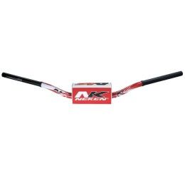 Neken Radical Design Handlebar 28.6mm in aluminum color Red-White with bar pad (Cod. R00121C-JAP)