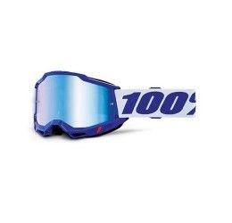 100% ACCURI 2 BLUE GOGGLE - BLUE MIRROR LENS (Also included: Clear lens extra)