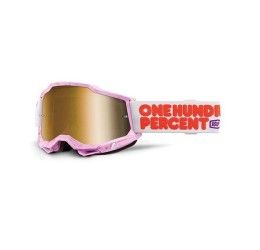 100% ACCURI 2 goggle Hundreds - Gold mirror lens (Also included: Clear lens extra)
