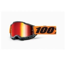 100% ACCURI 2 ORANGE GOGGLE - RED MIRROR LENS (Also included: Clear lens extra)