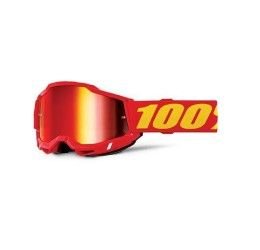 100% ACCURI 2 RED GOGGLE - RED MIRROR LENS (Also included: Clear lens extra)