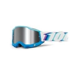 Off-Road Goggle 100% The ACCURI 2 STAMINO GOGGLE - SILVER MIRROR LENS (Also included: Clear lens extra)