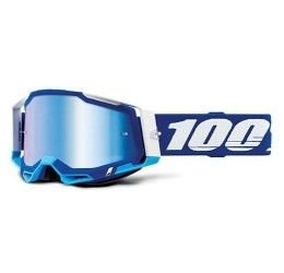 Off-Road Goggle 100% The Racecraft 2 model Blue Mirror blue lens (Also Included: Clear lens extra and Stack of Tear-Off extra)