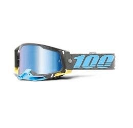 100% RACECRAFT 2 TRINIDAD GOGGLE - BLUE MIRROR LENS (Also Included: Clear lens extra and Stack of Tear-Off extra)
