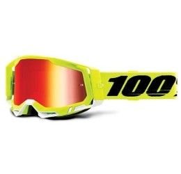 Off-Road Goggle 100% The Racecraft 2 model Yellow Mirror red lens (Also Included: Clear lens extra and Stack of Tear-Off extra)