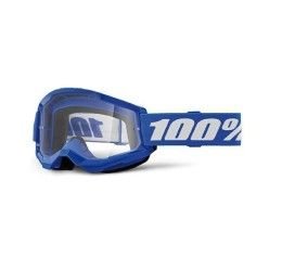Off-Road Goggle 100% The STRATA 2 BLUE MASK - TRANSPARENT LENS