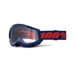 Off-Road Goggle 100% The STRATA 2 NAVY GOGGLE - CLEAR LENS
