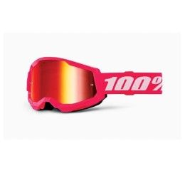 Off-Road Goggle 100% The STRATA 2 PINK GOGGLE - RED MIRROR LENS