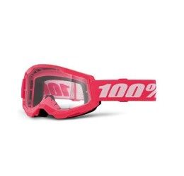 Off-Road Goggle 100% The STRATA 2 PINK GOGGLE - TRANSPARENT LENS