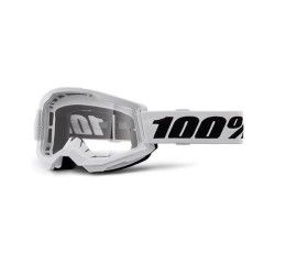 Off-Road Goggle 100% The STRATA 2 WHITE MASK - TRANSPARENT LENS