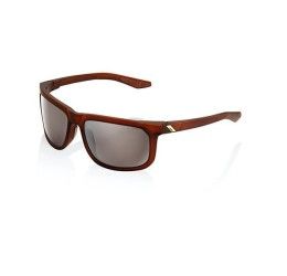 SUNGLASSES 100% HAKAN - SOFT TACT ROOTBEER - SILVER MIRROR HIPER LENSES