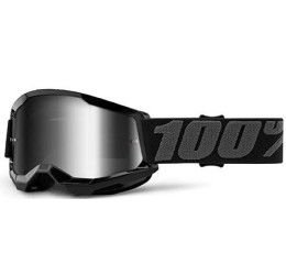 Off-Road Goggle 100% The Strata 2 Youth model Black silver mirror lens