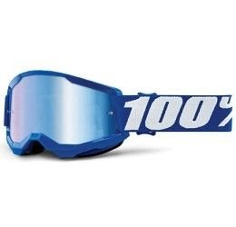 Off-Road Goggle 100% The Strata 2 Youth model Blue blue mirror lens