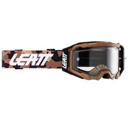 Off-Road Goggle Leatt Velocity 5.5 Enduro model brown color - clear lens