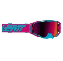 Off-Road Goggle Leatt Velocity 6.5 Cryztal Iriz model rosa color - iridescent lens
