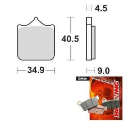 Front brake pads Braking for BMW S 1000 R 14-20 CM66 semi-metallic racing 947CM66