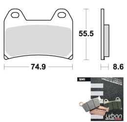 Front brake pads Braking for CFMoto 125 NK 2024 SM1 semi-metallic 784SM1