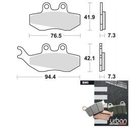 Front brake pads Braking for Gilera Runner 180 98-99 SM1 semi-metallic 770SM1