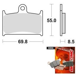 Front brake pads Braking for Triumph Speed Triple T509 97-98 CM55 sintered road 707CM55
