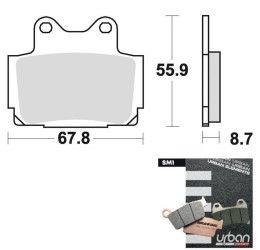 Front brake pads Braking for Yamaha TZR 125 87-88 SM1 semi-metallic 679SM1
