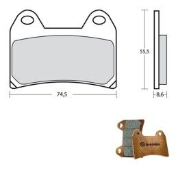 Front brake pads Brembo Racing for MV Agusta Brutale 675 13-17 Z04 extreme racing 107670823