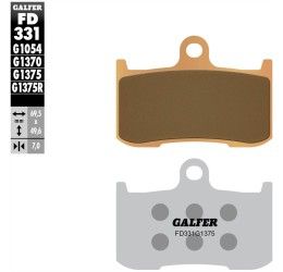 Front brake pads Galfer for Kawasaki Z 900 2017 G1375 sintered sport FD331G1375