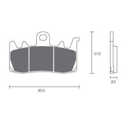 Front brake pads ZCOO for Aprilia Tuono V4 1100 Factory 15-16 EX extreme racing B007