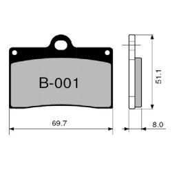 Front brake pads ZCOO for Ducati 916 SPS 1997 EX extreme racing B001