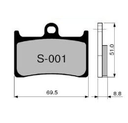 Front brake pads ZCOO for Yamaha Niken 850 18-19 EX extreme racing S001