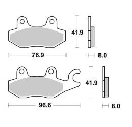 Front brake pads SBS for Kawasaki Ninja 250 R 08-12 DC Dual carbon racing 638DC (right caliper)
