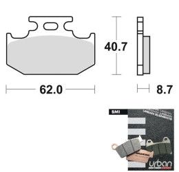 Rear brake pads Braking for Yamaha Tricker 250 05-06 SM1 semi-metallic 722SM1