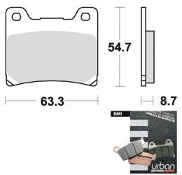 Rear brake pads Braking for Yamaha YZF 750 R 93-97 SM1 semi-metallic 661SM1