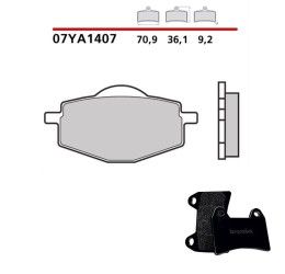 Rear brake pads Brembo for Yamaha XT 600 E 90-03 Genuine parts Carbon Ceramic 07YA1407
