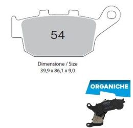 Rear brake pads Trofeo by Ognibene for Honda CMX 1100 Rebel DCT ABS 21-23 Organic 00 43005400