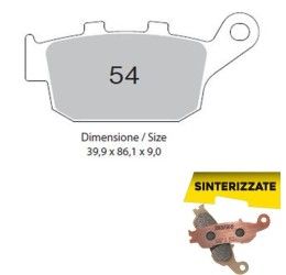 Rear brake pads Trofeo by Ognibene for Honda CMX 1100 Rebel DCT ABS 21-23 Sintered 01 43005401