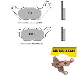 Rear brake pads Trofeo by Ognibene for Yamaha R3 15-25 Sintered 01 43008101