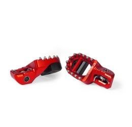 GECO 3D Footpegs cnc machined for Honda CRF 450 02-23 colour red - MOTARD version
