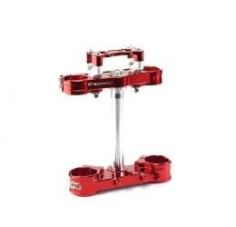 GECO 2D triple clamps cnc machined RED anodized offset 22 for GasGas EC 250 21-23 (with Risers kit)