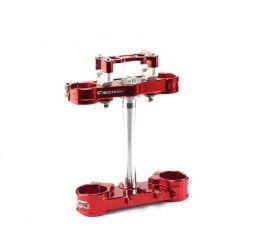 GECO 2D triple clamps cnc machined RED anodized offset 22 for GasGas MCF 450 21-23 (with Risers kit)