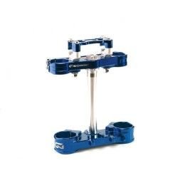 GECO 2D triple clamps cnc machined BLUE anodized for Husqvarna FC 250 14-23 (with Risers kit)