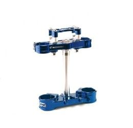 GECO 2D triple clamps cnc machined BLUE anodized for Husqvarna TC 300 14-23 (with Risers kit)