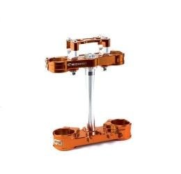 GECO 2D triple clamps cnc machined ORANGE anodized for KTM 125 EXC 14-23 (with Risers kit)