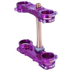 Xtrig Rocs Tech triple clamps cnc machined fixed offset for Fantic XE 125 21-25 violet