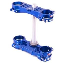 Xtrig Rocs Tech triple clamps cnc machined fixed offset for Yamaha YZ 250 15-26 blue