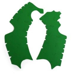 Vibram rubber frame guards for Kawasaki KX 250 4T 2020 green color