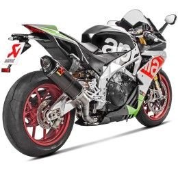 Akrapovic Evolution complete exhaust system no street legal with titanium pipes and carbon silencer for Aprilia Tuono V4 1100 15-20