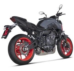 Akrapovic Racing complete exhaust system street legal with stainless steel pipes and titanium silencer with carbon end cap for Yamaha MT-07 21-24