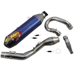 FMF Factory 4.1 RCT complete exhaust system with Megabomb Stainless Steel / Titanium pipe and blue anodized Titanium silencer with end cap Carbon GasGas EC 350 F 2021