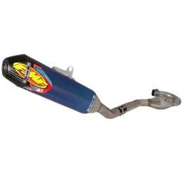 FMF Factory 4.1 RCT complete exhaust system with MegaBomb Titanium pipe and blue anodized Titanium silencer with carbon end cap Honda CRF 450 R 21-24
